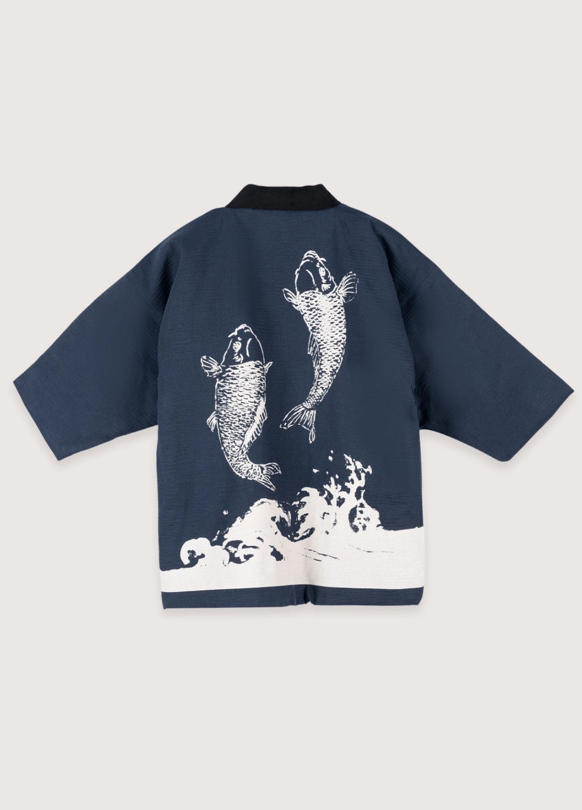 Veste Kimono Bleu nuit - Carpe Koi 1