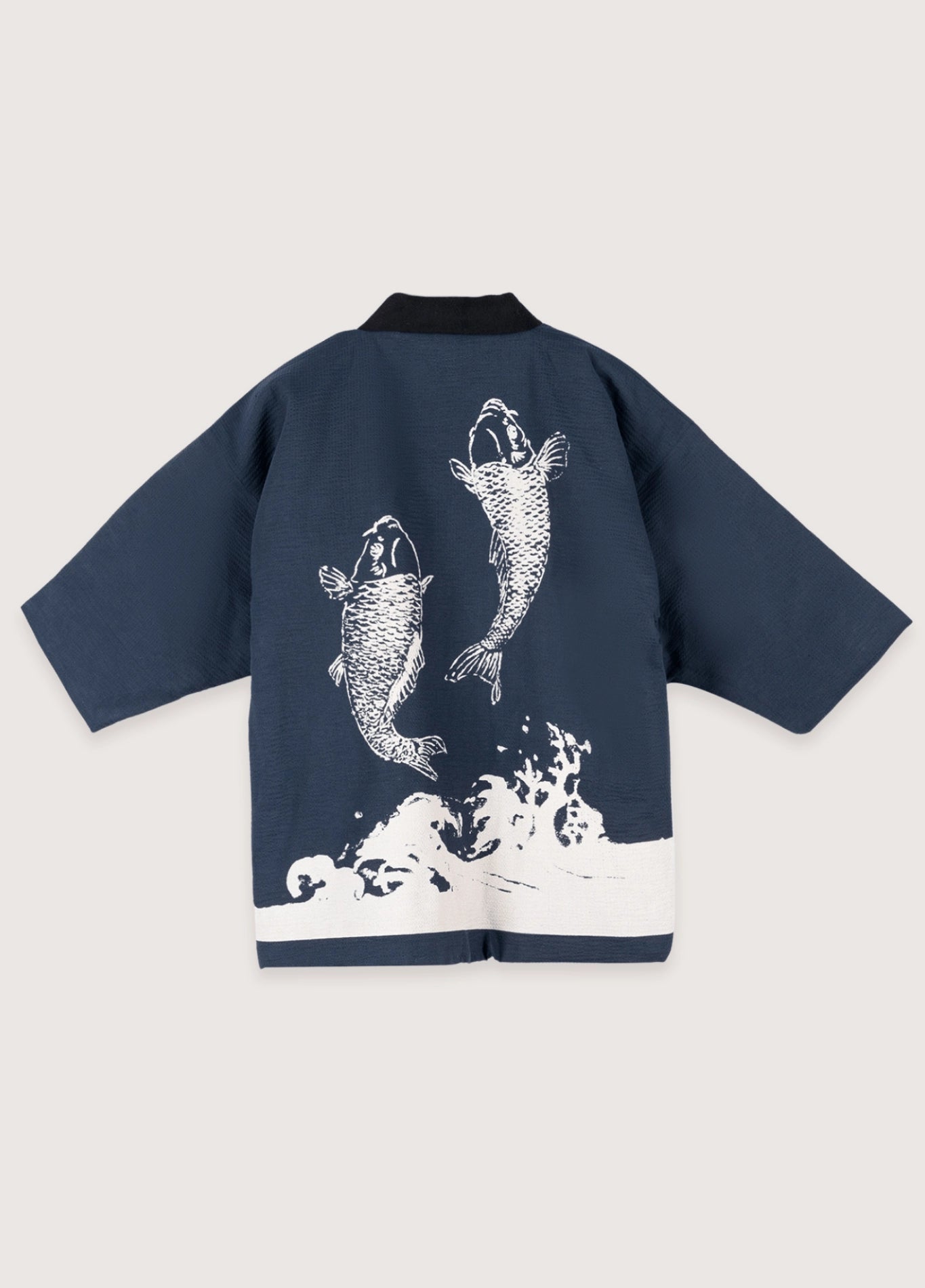 Veste Kimono Bleu nuit - Carpe Koi 1
